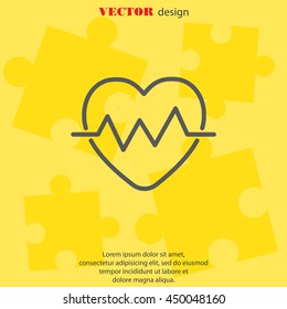 Web line icon. Heart cardiogram, heartbeat