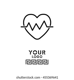 Web line icon. Heart cardiogram, heartbeat