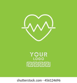 Web line icon. Heart cardiogram, heartbeat