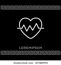 Web line icon. Heart cardiogram, heartbeat