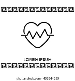 Web line icon. Heart cardiogram, heartbeat