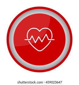 Web line icon. Heart cardiogram, heartbeat