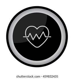 Web line icon. Heart cardiogram, heartbeat
