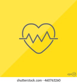 Web line icon. Heart cardiogram, heartbeat