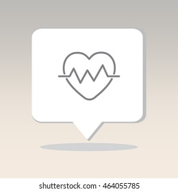 Web line icon. Heart cardiogram, heartbeat