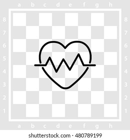 Web line icon. Heart cardiogram, heartbeat