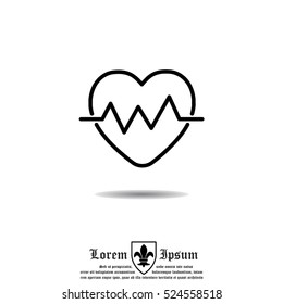 Web line icon. Heart cardiogram, heartbeat