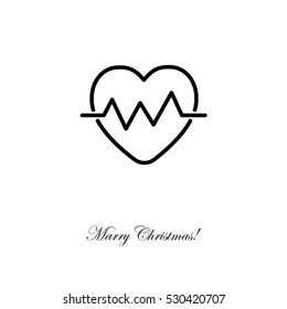 Web line icon. Heart cardiogram, heartbeat
