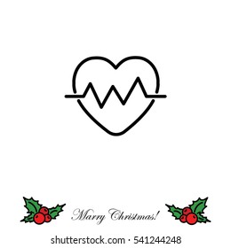 Web line icon. Heart cardiogram, heartbeat