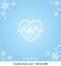 Web line icon. Heart cardiogram, heartbeat