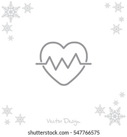 Web line icon. Heart cardiogram, heartbeat