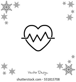 Web line icon. Heart cardiogram, heartbeat