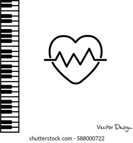 Web line icon. Heart cardiogram, heartbeat