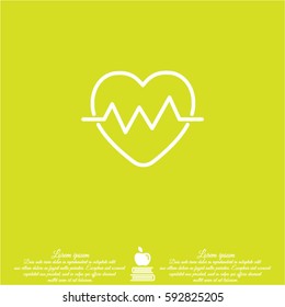 Web line icon. Heart cardiogram, heartbeat