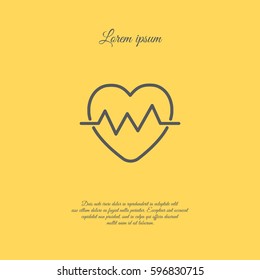 Web line icon. Heart cardiogram, heartbeat
