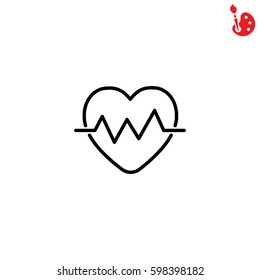 Web line icon. Heart cardiogram, heartbeat