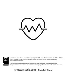 Web line icon. Heart cardiogram, heartbeat