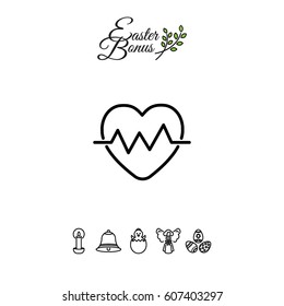 Web line icon. Heart cardiogram, heartbeat