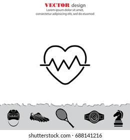 Web line icon. Heart cardiogram, heartbeat