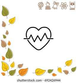 Web line icon. Heart cardiogram, heartbeat