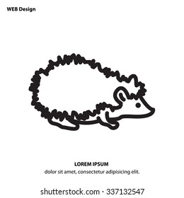 Web line icon - Hedgehog; wild animals