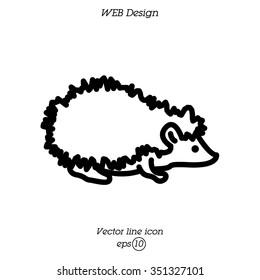 Web line icon. Hedgehog; wild animals