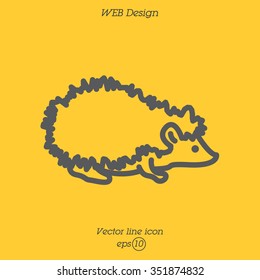 Web line icon. Hedgehog; wild animals