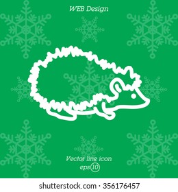 Web line icon. Hedgehog; wild animals