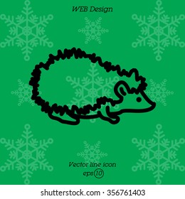 Web line icon. Hedgehog; wild animals