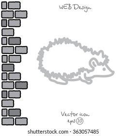 Web line icon. Hedgehog; wild animals