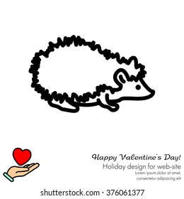 Web line icon. Hedgehog; wild animals