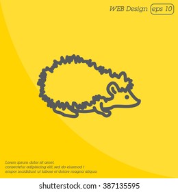 Web line icon. Hedgehog; wild animals