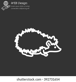 Web line icon. Hedgehog; wild animals