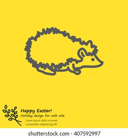 Web line icon. Hedgehog; wild animals