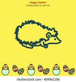 Web line icon. Hedgehog; wild animals