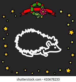 Web line icon. Hedgehog; wild animals