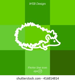 Web line icon. Hedgehog; wild animals