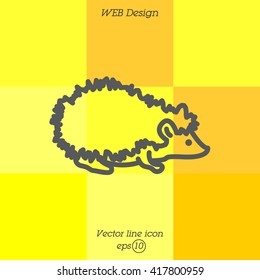 Web line icon. Hedgehog; wild animals