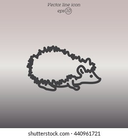Web line icon. Hedgehog; wild animals
