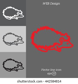 Web line icon. Hedgehog; wild animals