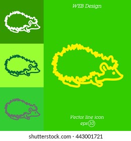 Web line icon. Hedgehog; wild animals