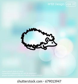 Web line icon. Hedgehog; wild animals