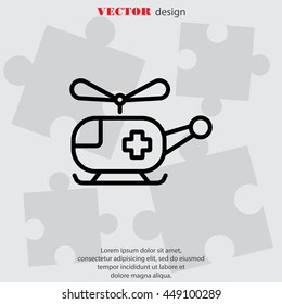 Web line icon. Helicopter ambulance