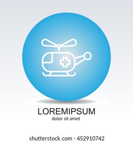 Web line icon. Helicopter ambulance