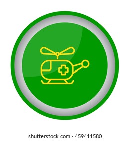 Web line icon. Helicopter ambulance