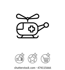 Web line icon. Helicopter ambulance