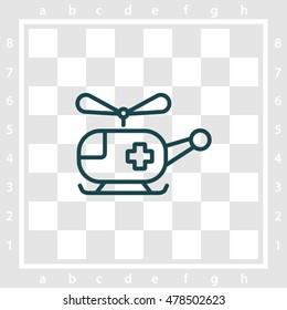 Web line icon. Helicopter ambulance