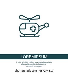 Web line icon. Helicopter ambulance