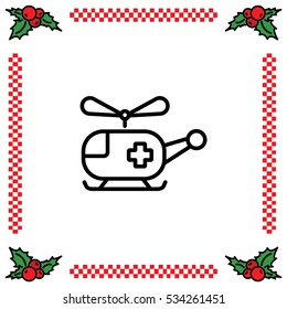 Web line icon. Helicopter ambulance