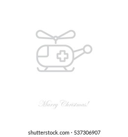 Web line icon. Helicopter ambulance